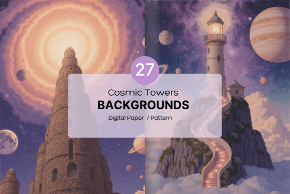 Download Cosmic Towers Background Bundle - Background bundle Collection